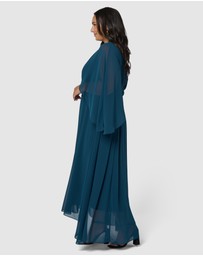 Pink Dusk by Curve Project - Electric Chemistry Cape Maxi Dress