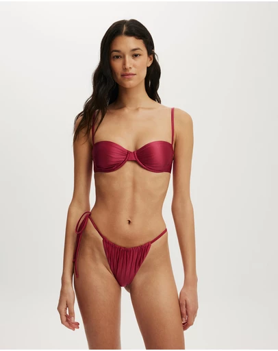 Cotton On Body - Gathered Thin Strap Balconette Bikini Top
