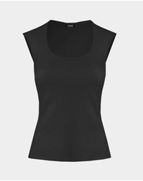 Forcast - Soho Rounded Square Neck Top