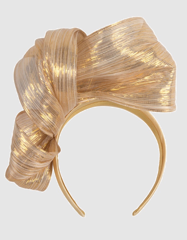 Fillies Collection - Bespoke Gold Bow Racing Fascinator