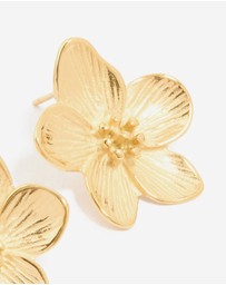 Lovisa - Waterproof Gold Plated Stainless Steel Textured Flower Earrings