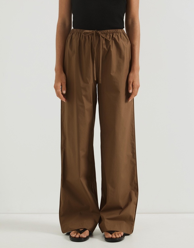 Atmos&Here - Tilly Tie Waist Cotton Poplin Pants