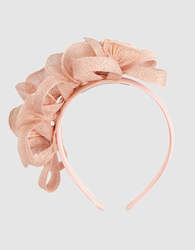 Max Alexander - Small Coral Sinamay Flowers Fascinator
