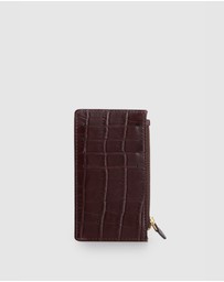 Evity - Lila Croc Emboss Leather CC Holder