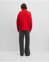 Country Road - Australian Cotton Zip Neck Placket Sweat