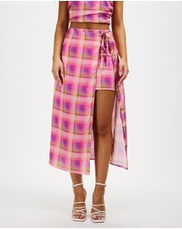 Dazie - Check On It Midi Skirt