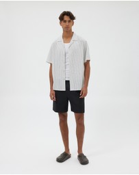 AERE - Seaside Pleated Linen Shorts