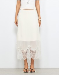 AERE - Alina Lace Trim Slip Skirt