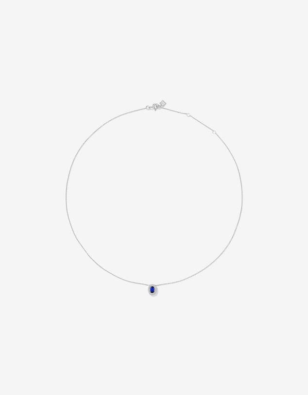 Michael Hill - Created Sapphire & 0.14TW Laboratory-Grown Diamonds Halo Gift Set in Sterling Silver