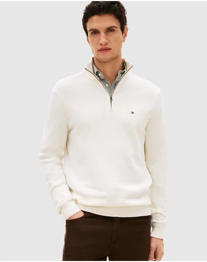 Tommy Hilfiger - Half-Zip Mock Turtleneck Jumper
