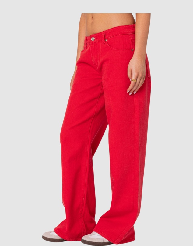 EDIKTED - Mud Wash Low Rise Slouchy Jeans