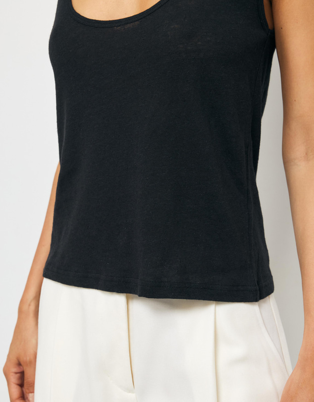 AERE - Linen Blend Scoop Tank