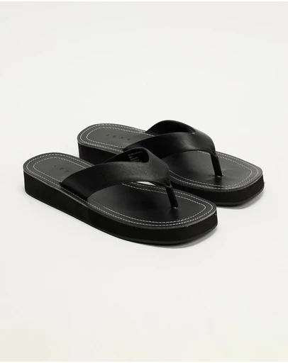 AERE - Leather Platform Thongs