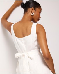 AERE - Kaili Linen Square Neck Mini Dress