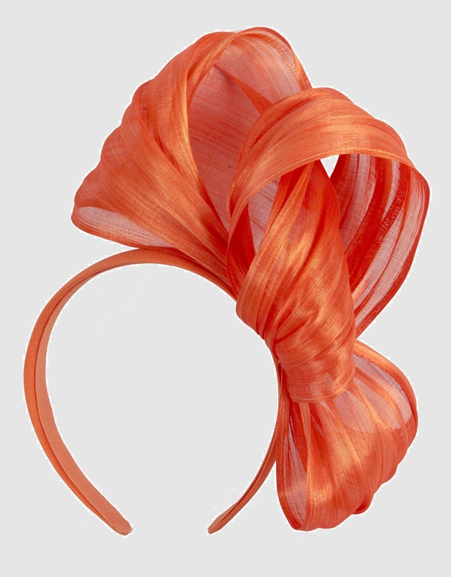 Fillies Collection - Bespoke Orange Bow Racing Fascinator