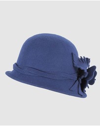 Max Alexander - Winter Felt Blue Cloche Hat