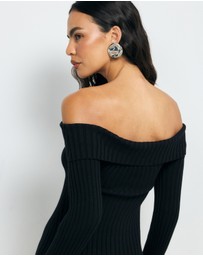 AERE - Gabi Off Shoulder Knitted Mini Dress