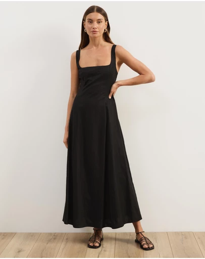 Atmos&Here - Pippa Sleeveless Linen Blend Midi Dress