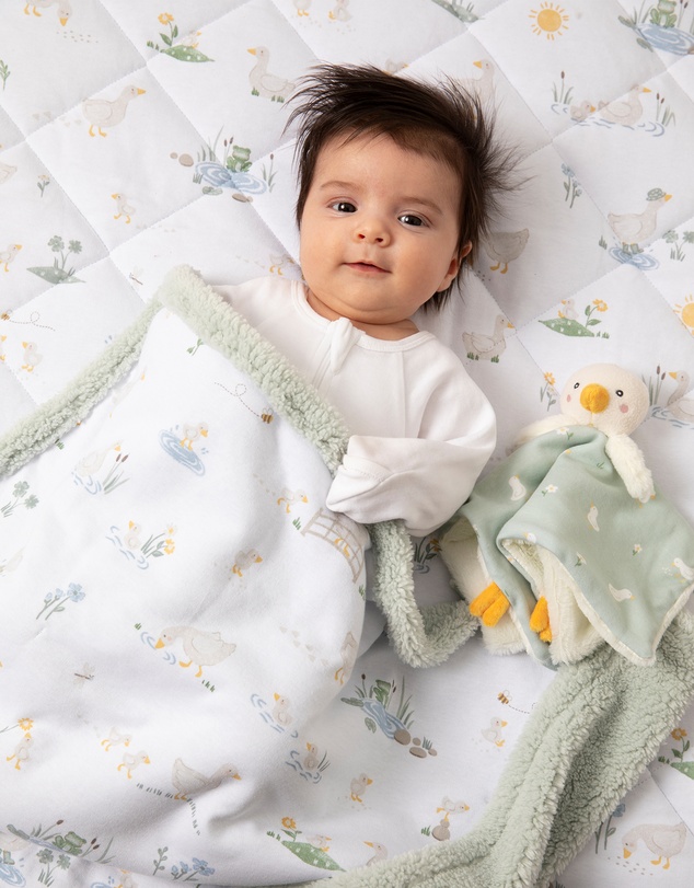 Living Textiles - Reversible Quilted Cot Comforter - Goosey Goosey