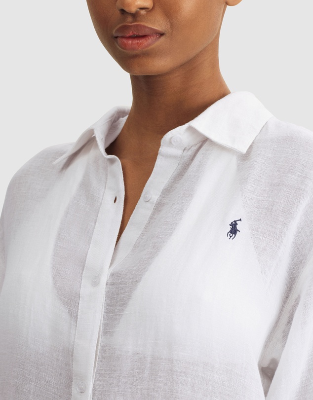 Polo Ralph Lauren - Cotton & Linen Shirt Dress Beach Cover Up
