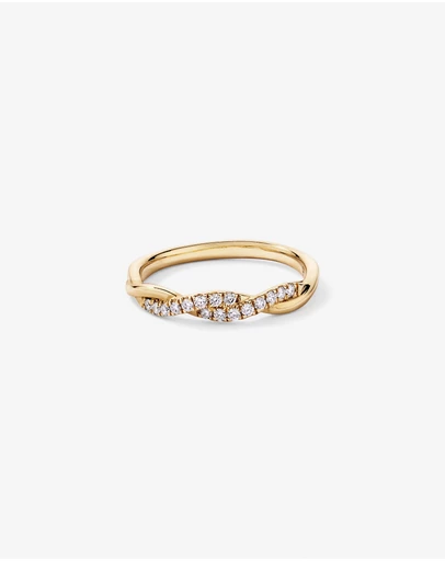 Michael Hill - 0.16TW Round Brilliant Laboratory-Grown Diamond Twist Wedding Ring in 14kt Yellow Gold