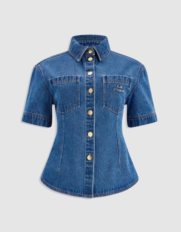 Aje Studio - Kendall Denim Belted Shirt