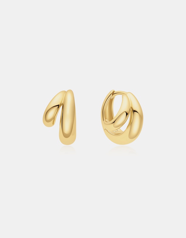 Ania Haie - Ania Haie Gold Dome Huggie Hoop Earrings
