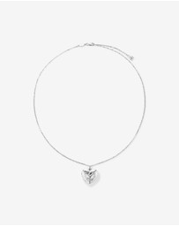 Michael Hill - Floral Love Heart Locket Necklace in Sterling Silver