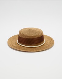 Mossée - Lucy Handmade Pearl Straw Woven Hat