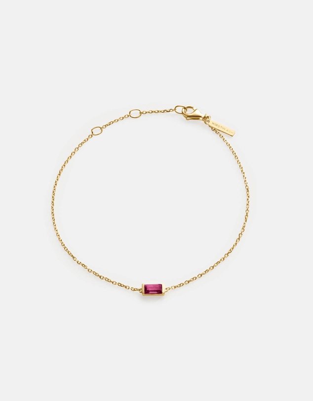 Kirstin Ash - Baguette Birthstone Bracelet July Ruby