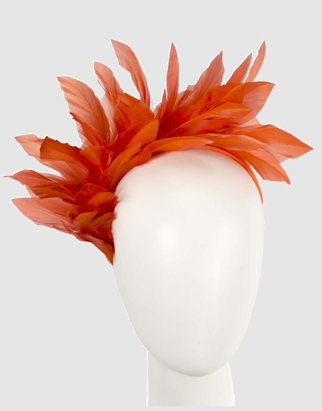 Max Alexander - Modern Orange Racing Fascinator