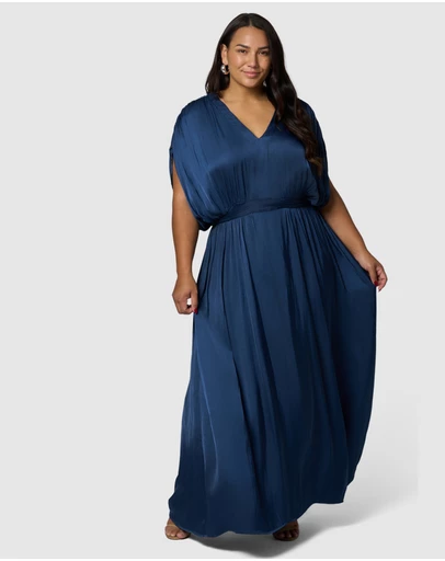 Pink Dusk by Curve Project - Aphrodite Satin Maxi Dress