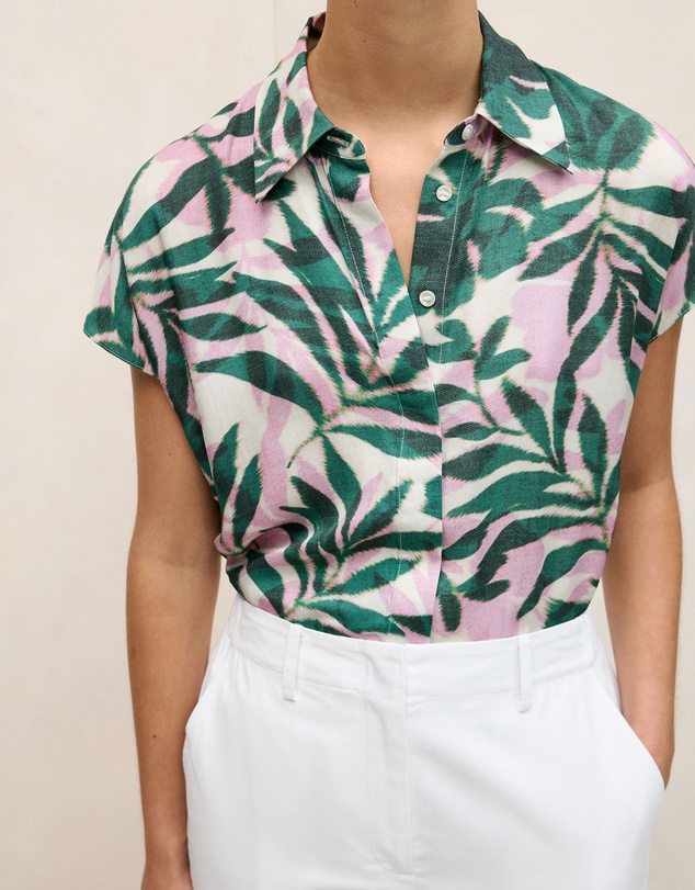 Trenery - Arbour Modal Cap Sleeve Shirt in True Green