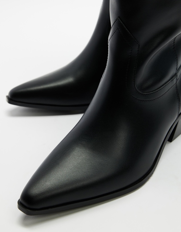 AERE - Rozalia Knee High Leather Cowboy Boots