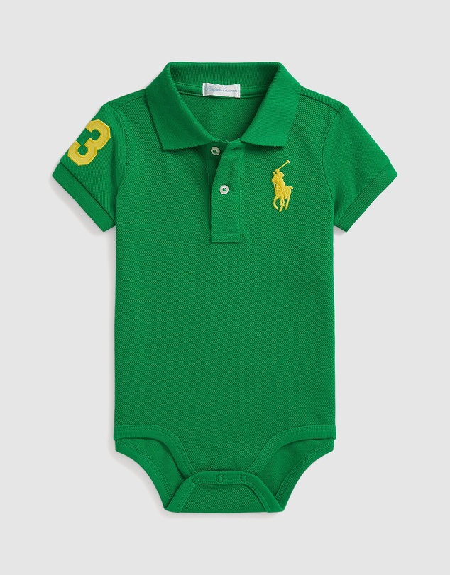 Polo Ralph Lauren - Big Pony Cotton Polo Bodysuit - Babies