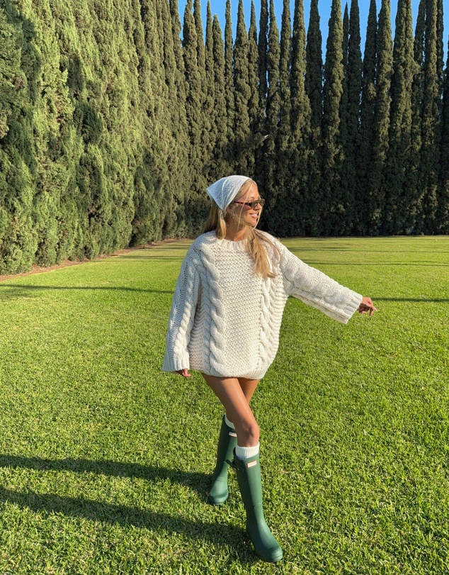 Beginning Boutique - Thursdays Cream Cable Knit Sweater Dress