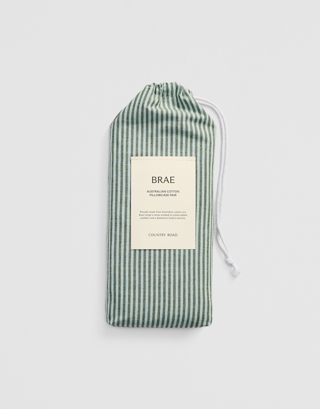 Country Road - Brae Australian Cotton Stripe Standard Pillowcase Pair