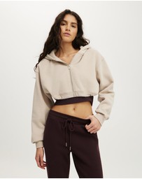 Cotton On Body Active - Plush Micro Cropped Zip Through