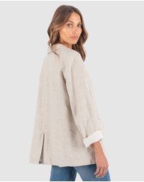 CAMIXA - Jackie Oversized Linen Blazer Jacket