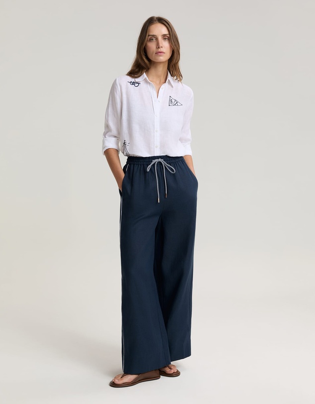 Sportscraft - Dahlia Embroidered Linen Shirt