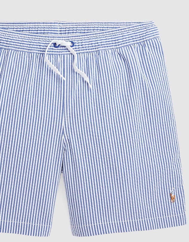 Polo Ralph Lauren - Traveler Stretch Seersucker Swim Trunks - Teens