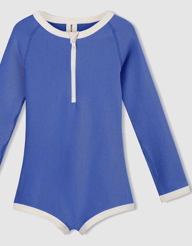 Zulu & Zephyr Mini - Mini Stripe Rib Rashie Onesie - Babies-Teens