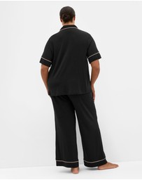 City Chic - Plus size Signature Pyjama Shirt - black