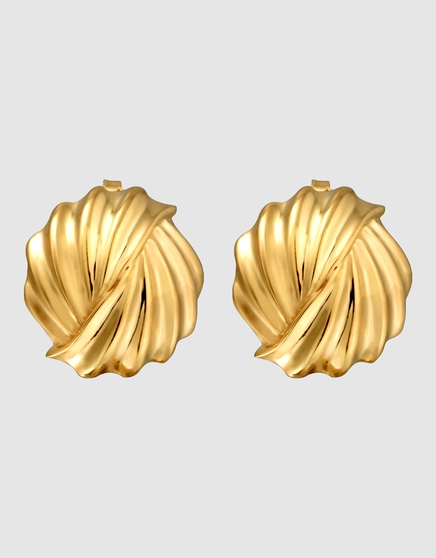 Elli Jewelry - Grooves Stud Earrings in Gold-Plated 925 Silver