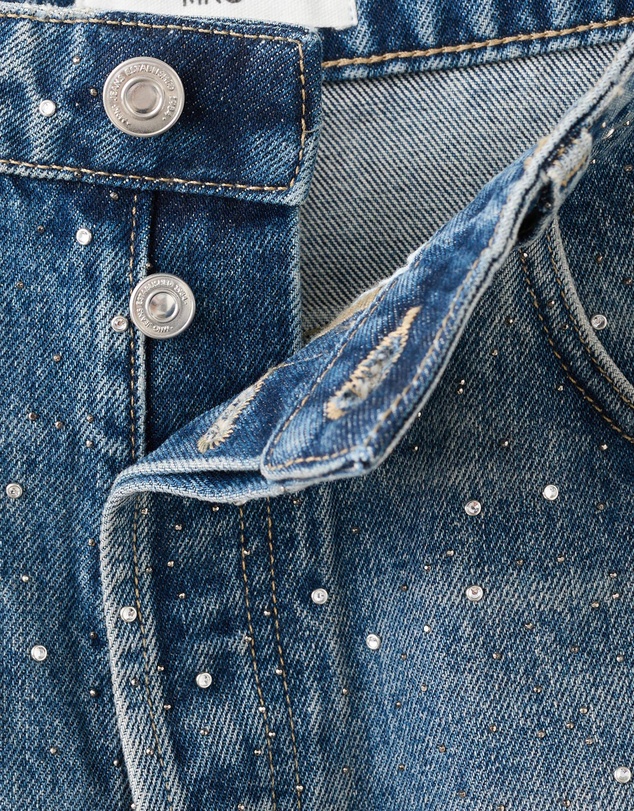 M.N.G - Wide-Leg Jeans With Rhinestones