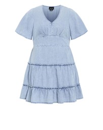 City Chic - May Tiered Denim Mini Dress