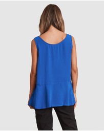 Angel Maternity - Reversible Maternity Button Front Smart Nursing Top in Blue