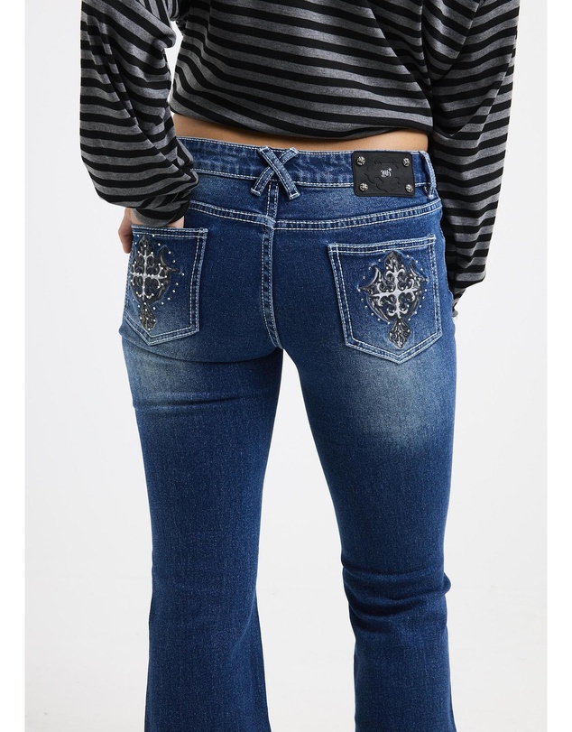 Neon Hart - Melrose Y2K Low Flare Denim Jeans