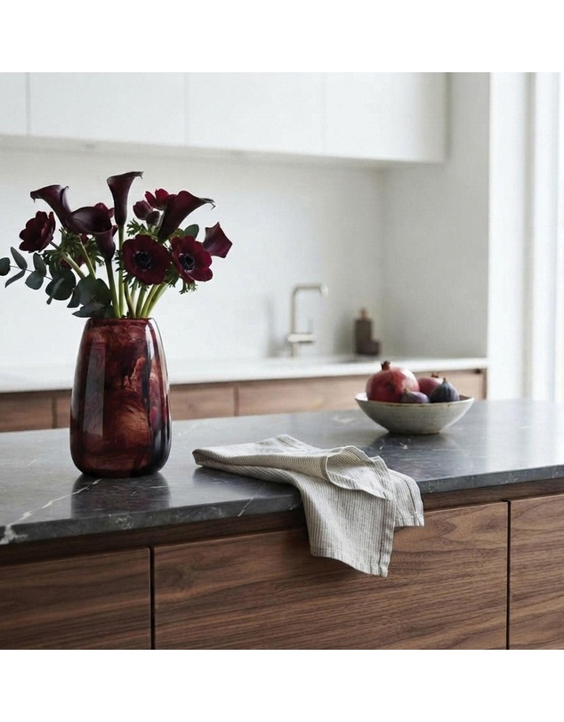 Urban Attitude - Urban Attitude RACH Large Vase Height 25.5cm, Width 17cm, Opening 6cm x 9cm - Berry Red