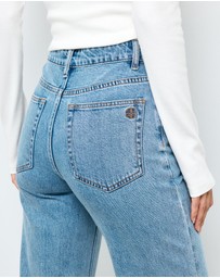 AERE - High Rise Stretch Straight Jeans